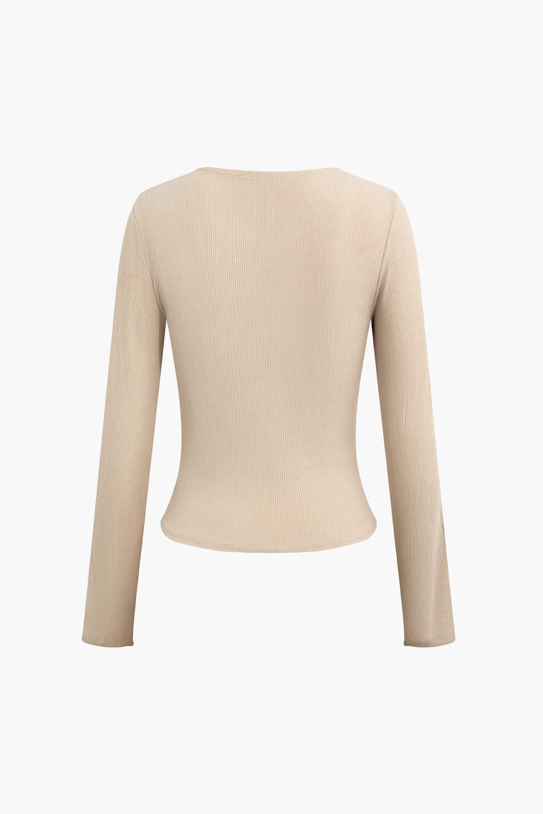 Chic Solid Round Neck Long Sleeve Top & Pleated Straight Leg Pants Set for Y2K Aesthetic Chic Solid Round Neck Long Sleeve Top & Pleated Straight Leg Pants Set for Y2K Aesthetic