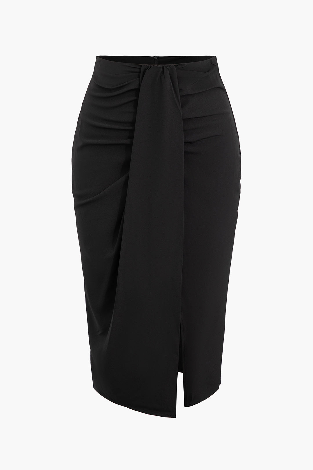 Chic Solid Sleeveless Top & Ruched Split Midi Skirt Set for Y2K Aesthetic Outfits Chic Solid Sleeveless Top & Ruched Split Midi Skirt Set for Y2K Aesthetic Outfits