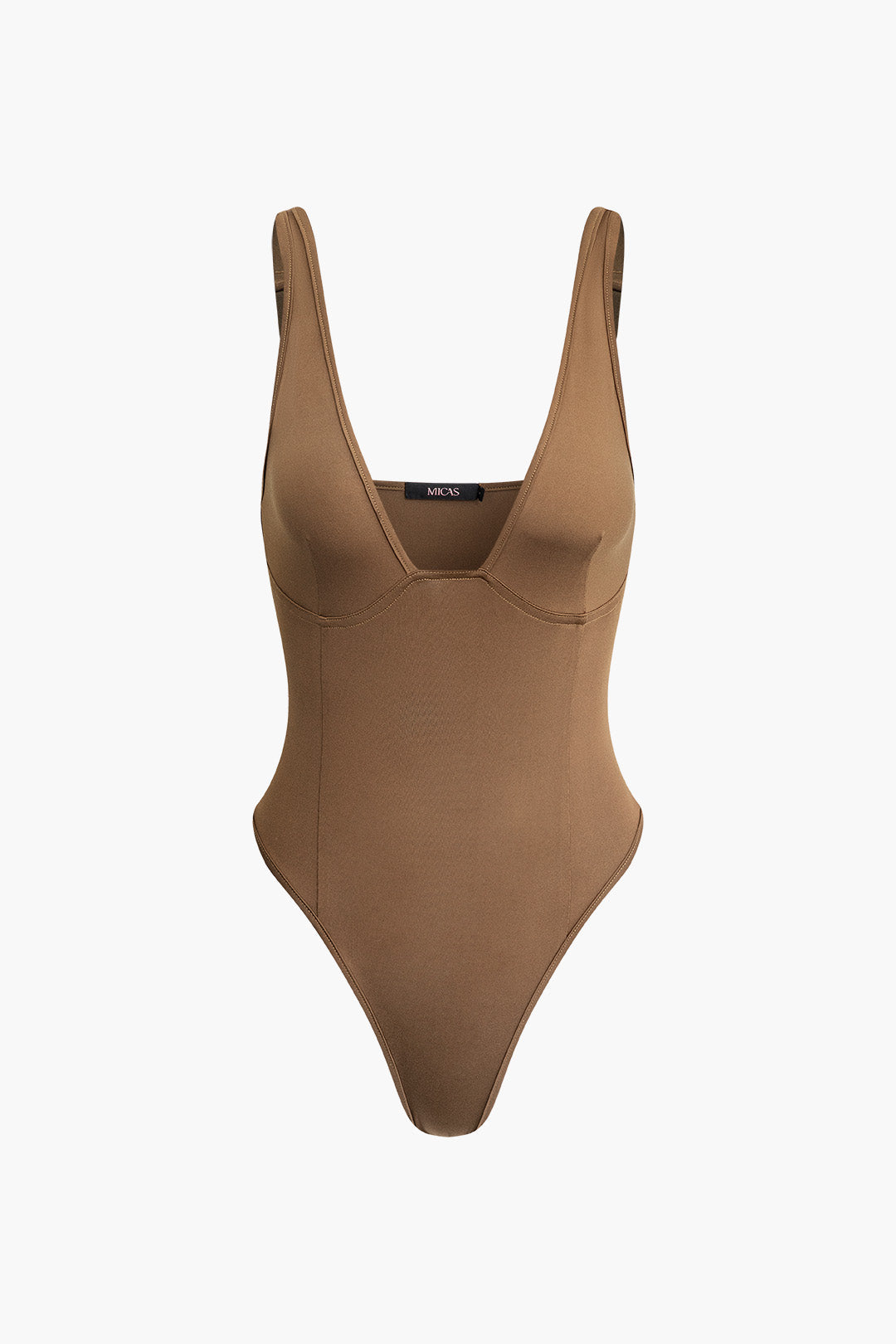 Chic Solid V-Neck Bodysuit for Y2K Fashion Lovers - Perfect for Coquette and Grunge Aesthetics