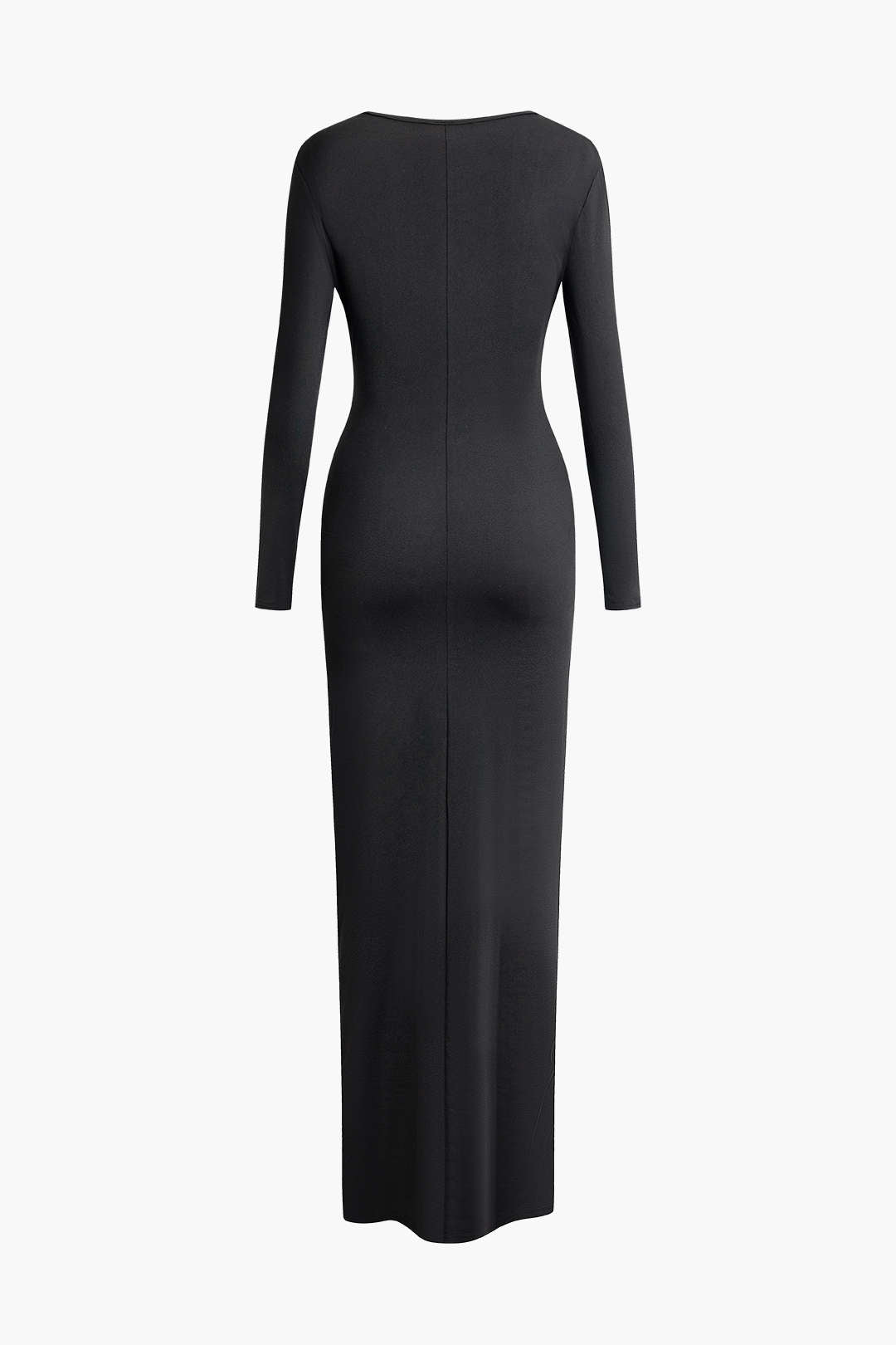 Chic Solid V-Neck Ruched Long Sleeve Maxi Dress for Effortless Y2K Aesthetic Style Chic Solid V-Neck Ruched Long Sleeve Maxi Dress for Effortless Y2K Aesthetic Style