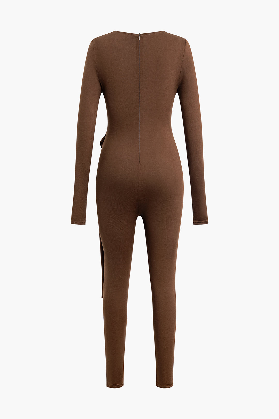 Chic Solid Wrap Tie Long Sleeve Jumpsuit for Effortless Y2K Fashion and Aesthetic Outfits Chic Solid Wrap Tie Long Sleeve Jumpsuit for Effortless Y2K Fashion and Aesthetic Outfits