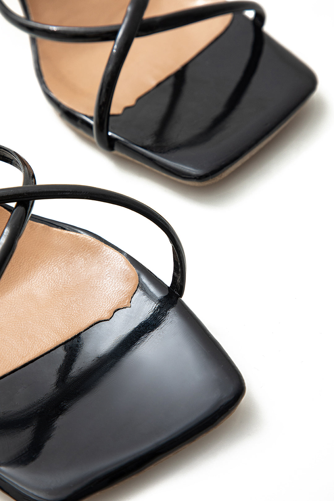 Chic Square Open Toe Cross Strap High Heels for Y2K Fashion and Coquette Aesthetic Chic Square Open Toe Cross Strap High Heels for Y2K Fashion and Coquette Aesthetic