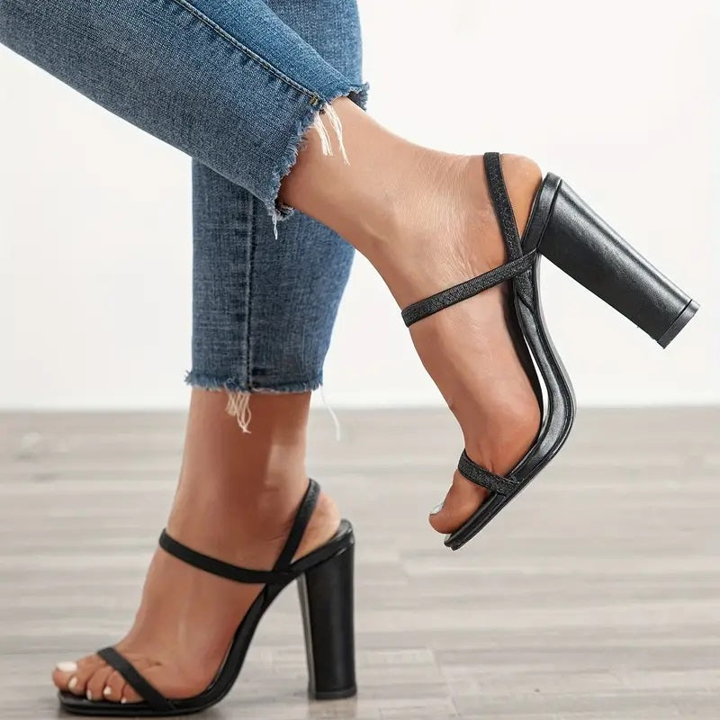 Chic Square Open Toe High Heeled Sandals for Y2K Fashion and Coquette Aesthetic Outfits Chic Square Open Toe High Heeled Sandals for Y2K Fashion and Coquette Aesthetic Outfits