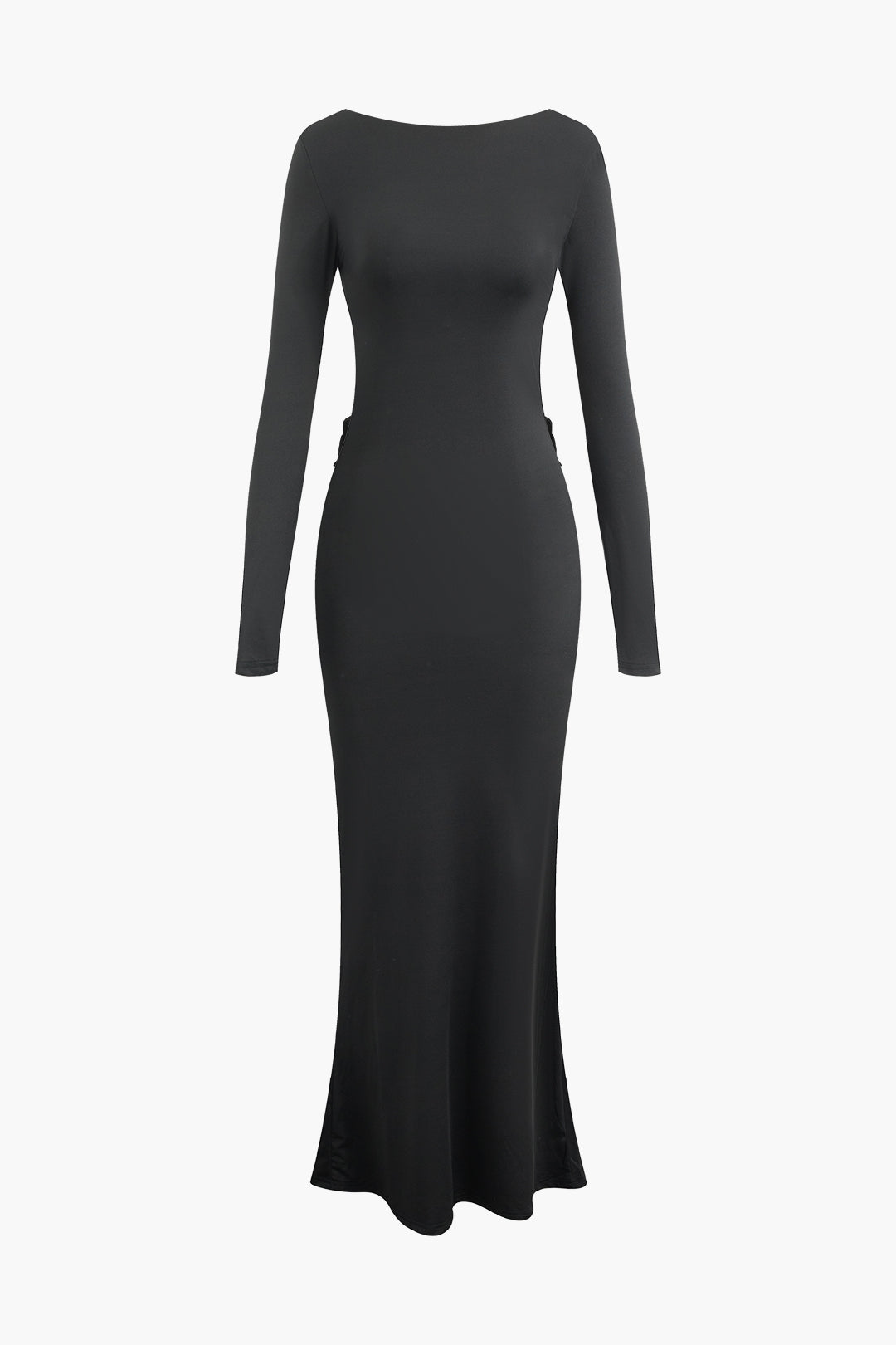 Chic Tie Backless Long Sleeve Maxi Dress for Effortless Y2K Aesthetic Style Chic Tie Backless Long Sleeve Maxi Dress for Effortless Y2K Aesthetic Style
