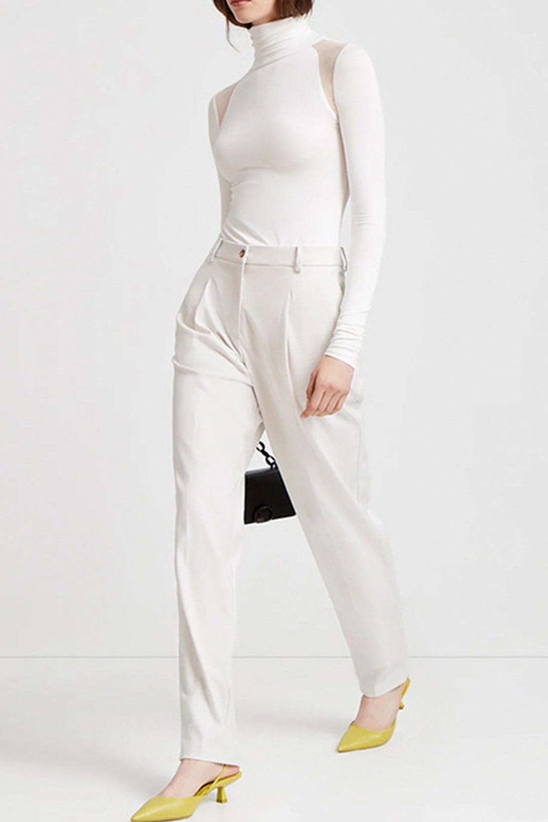 Chic Turtleneck Mesh Paneled Long Sleeve Bodysuit for Y2K Aesthetic Outfits Chic Turtleneck Mesh Paneled Long Sleeve Bodysuit for Y2K Aesthetic Outfits