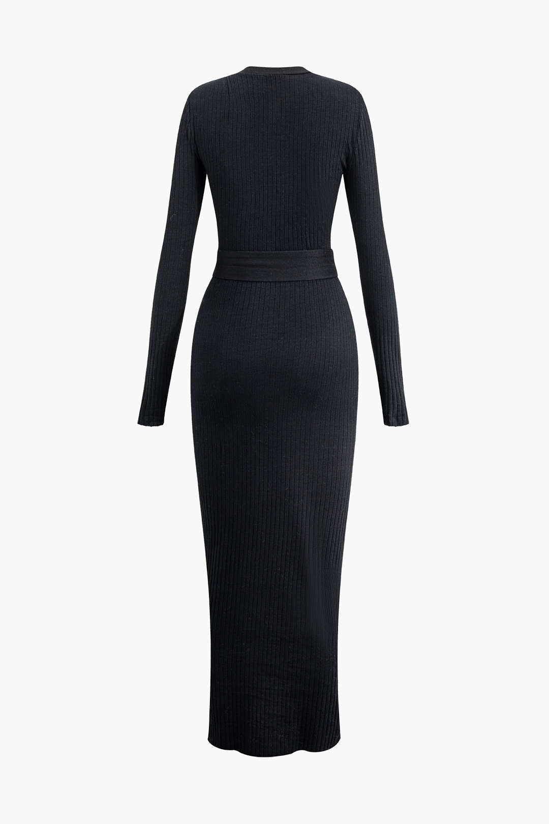 Chic V Neck Button Up Long Sleeve Knit Maxi Dress for Effortless Y2K Style Chic V Neck Button Up Long Sleeve Knit Maxi Dress for Effortless Y2K Style