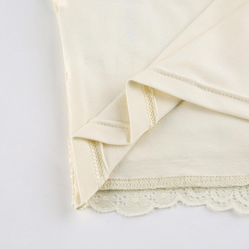 Chic V-Neck Sleeveless Lace Hem Top for Y2K Fashion & Coquette Aesthetic Outfits Chic V-Neck Sleeveless Lace Hem Top for Y2K Fashion & Coquette Aesthetic Outfits