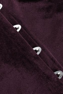 Chic Velvet Button Ruffle Long Sleeve V-Neck Midi Dress for Y2K Aesthetic Lovers