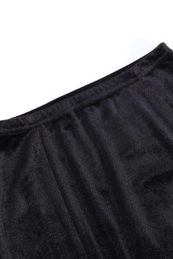 Chic Velvet High Rise Maxi Skirt with Slit and Bowknot Detail for Y2K Aesthetic