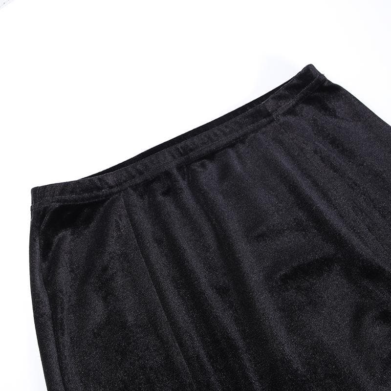 Chic Velvet High Rise Maxi Skirt with Slit and Bowknot Detail for Y2K Aesthetic Chic Velvet High Rise Maxi Skirt with Slit and Bowknot Detail for Y2K Aesthetic