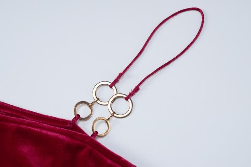 Chic Velvet O-Ring Hollow Out Backless Maxi Dress for Y2K and Coquette Aesthetic Chic Velvet O-Ring Hollow Out Backless Maxi Dress for Y2K and Coquette Aesthetic