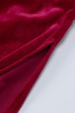 Chic Velvet O-Ring Hollow Out Backless Maxi Dress for Y2K and Coquette Aesthetic