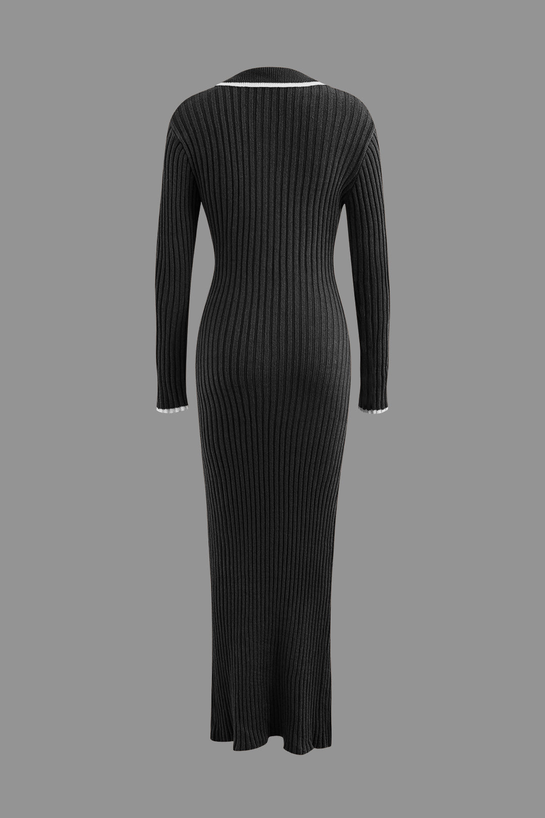 Chic Y2K Aesthetic Collar Button Long Sleeve Knit Maxi Dress for Effortless Style Chic Y2K Aesthetic Collar Button Long Sleeve Knit Maxi Dress for Effortless Style