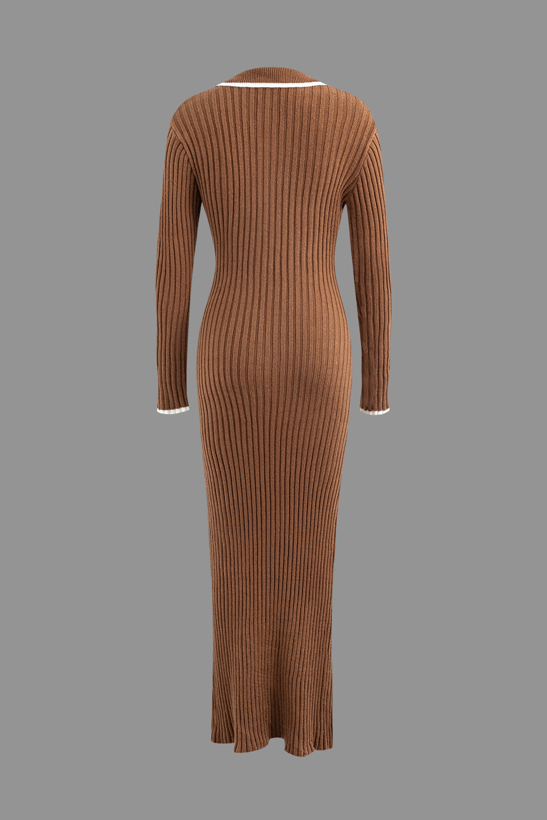 Chic Y2K Aesthetic Collar Button Long Sleeve Knit Maxi Dress for Effortless Style Chic Y2K Aesthetic Collar Button Long Sleeve Knit Maxi Dress for Effortless Style