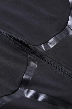 Chic Y2K Aesthetic Zip-Up PU Leather Long Sleeve High Neck Jumpsuit for Trendy Outfits