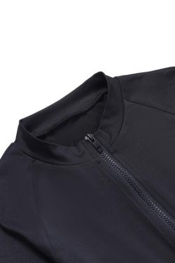 Chic Y2K Aesthetic Zip-Up PU Leather Long Sleeve High Neck Jumpsuit for Trendy Outfits