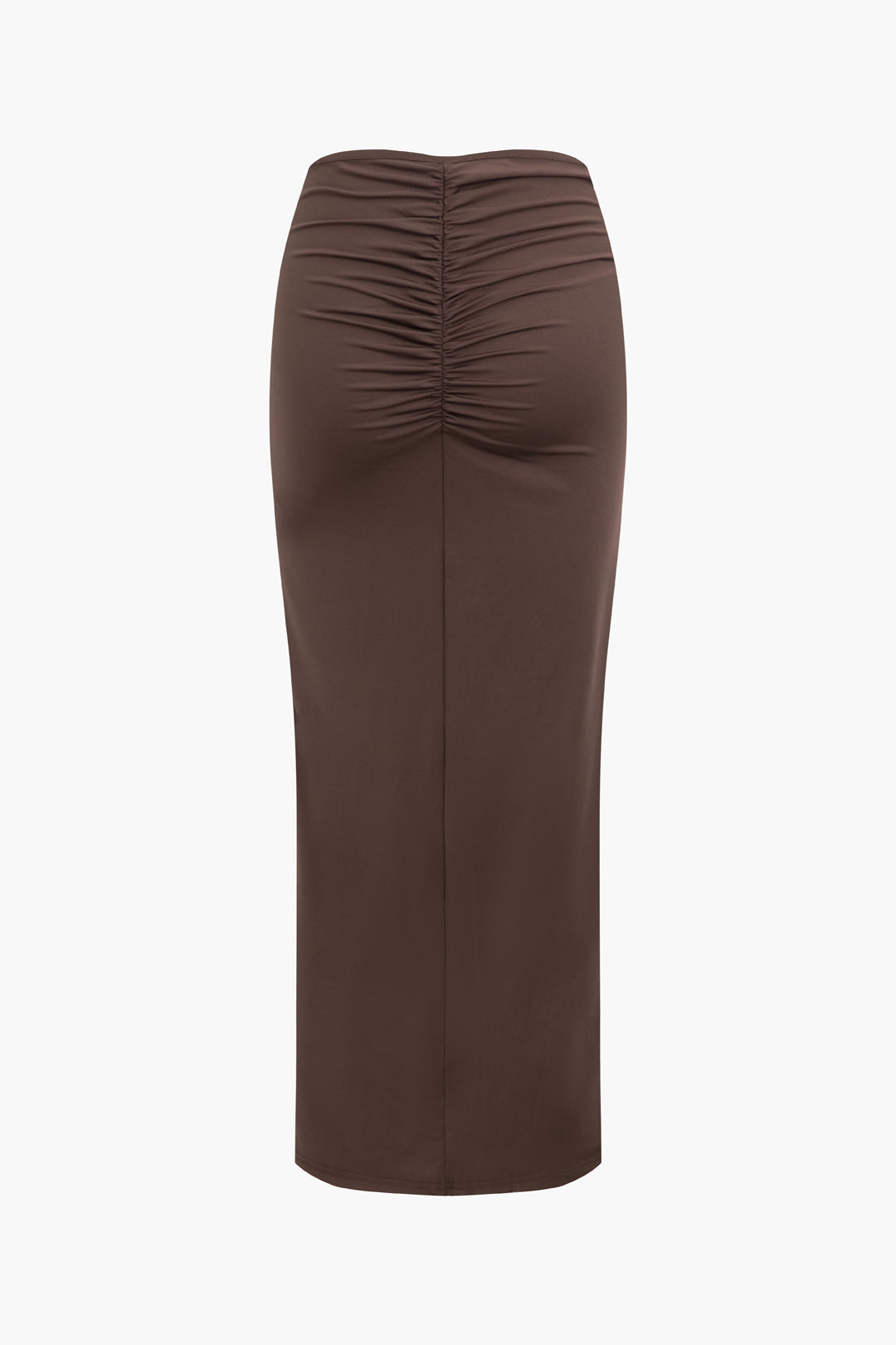 Chic Y2K Fashion: Round Neck Long Sleeve Bodysuit & Ruched Split Maxi Skirt Set Chic Y2K Fashion: Round Neck Long Sleeve Bodysuit & Ruched Split Maxi Skirt Set