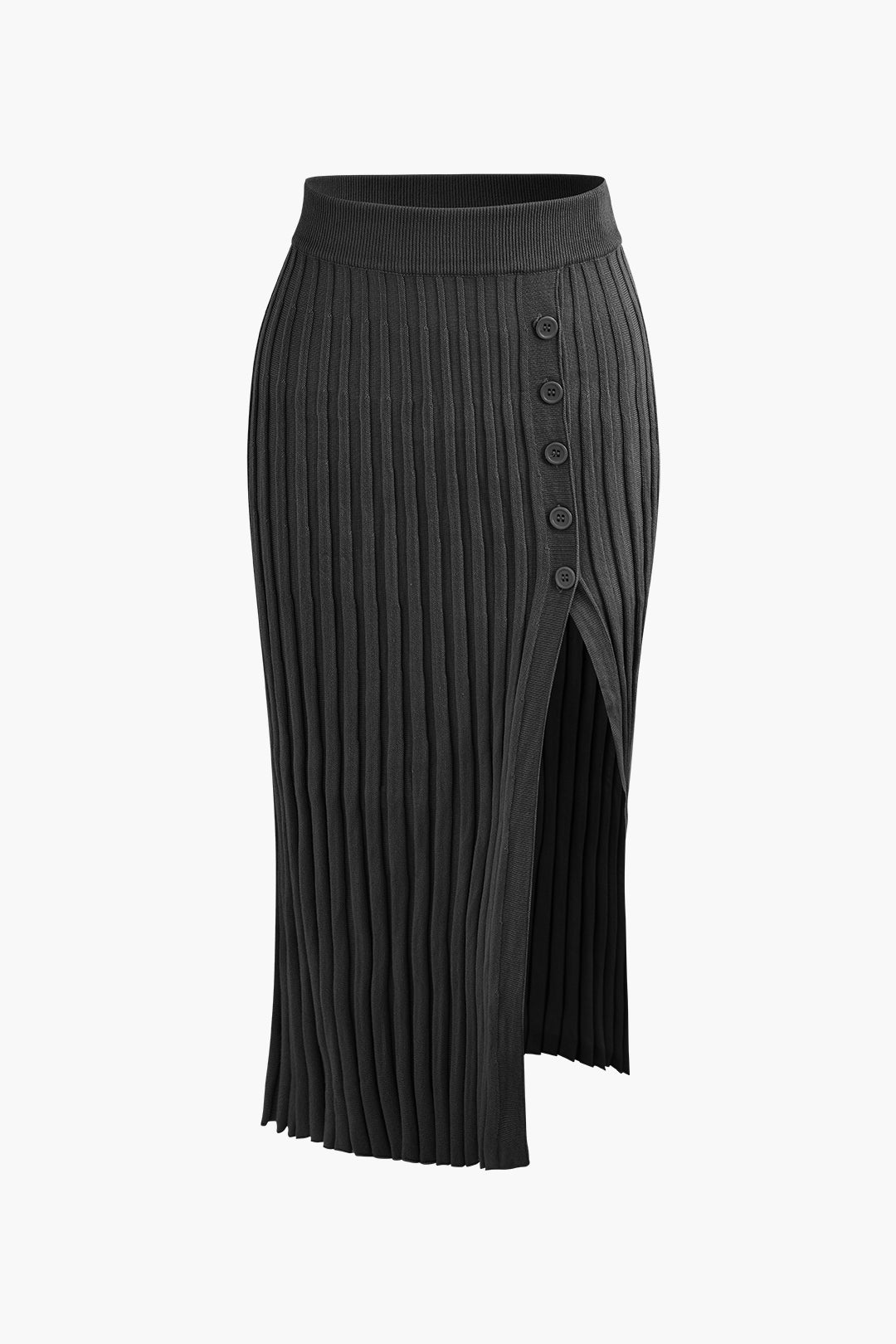 Chic Y2K Fashion: Round Neck Long Sleeve Knit Crop Top & Textured Knit Slit Skirt Set Chic Y2K Fashion: Round Neck Long Sleeve Knit Crop Top & Textured Knit Slit Skirt Set