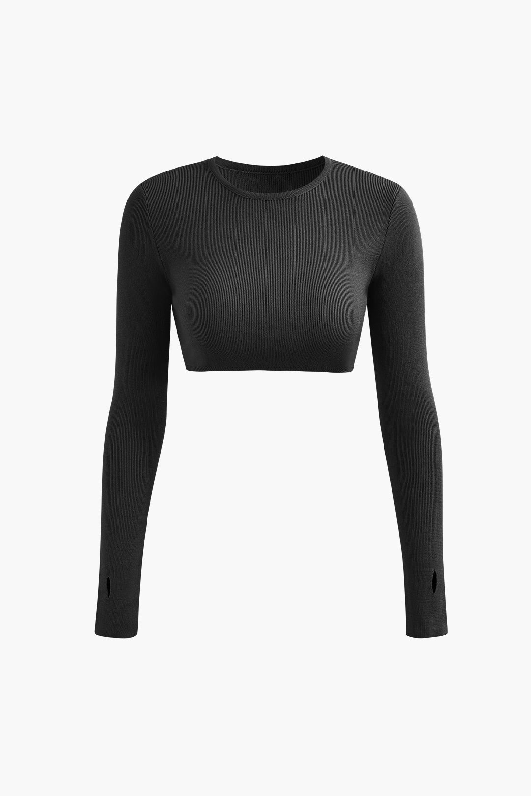 Chic Y2K Fashion: Round Neck Long Sleeve Knit Crop Top & Textured Knit Slit Skirt Set Chic Y2K Fashion: Round Neck Long Sleeve Knit Crop Top & Textured Knit Slit Skirt Set