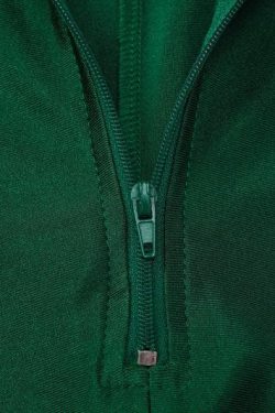 Chic Y2K Solid Zip-Up Long Sleeve High Neck Romper for Trendy Aesthetic Outfits