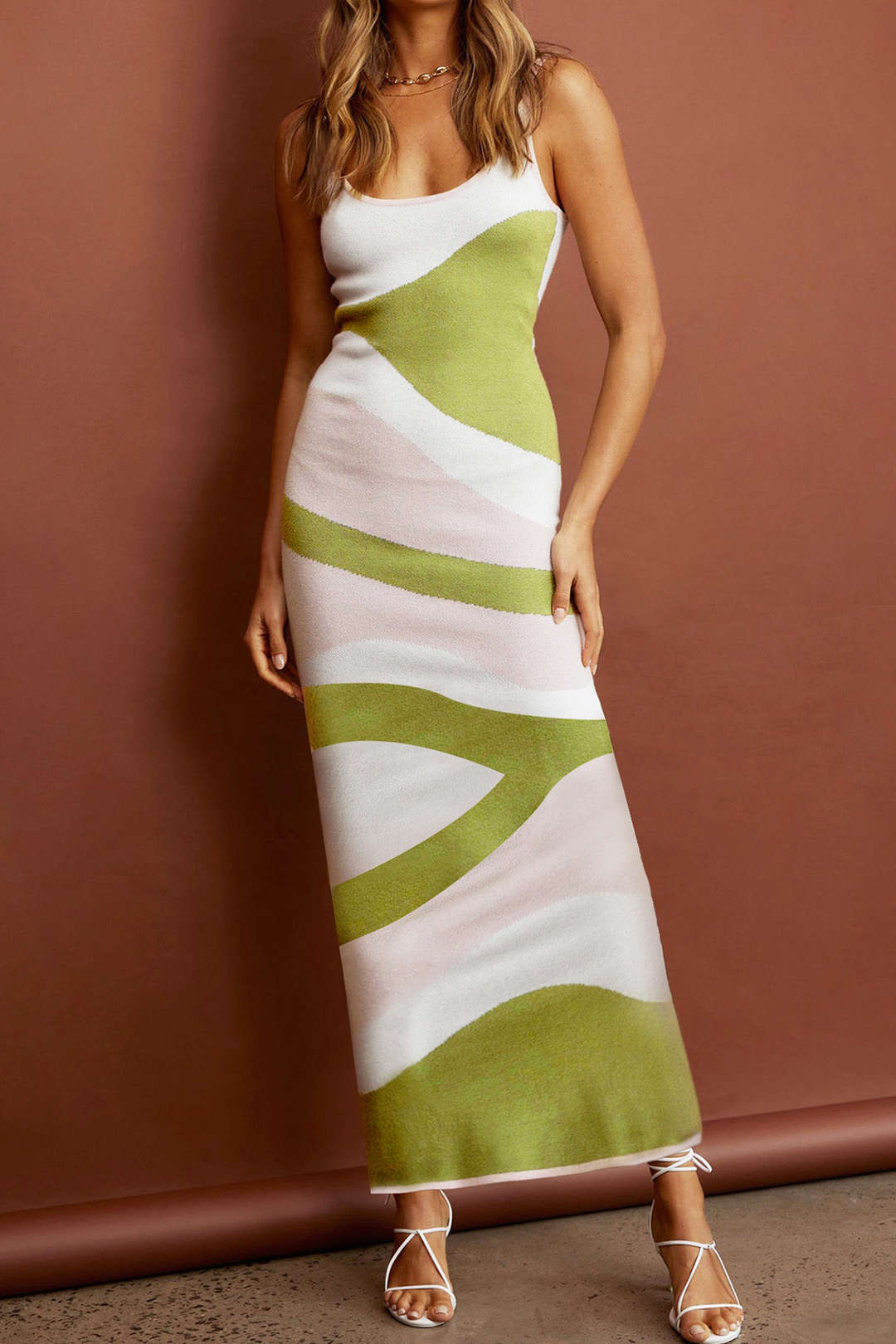 Colorblock Knit Cami Midi Dress - Y2K Aesthetic Fashion for Trendy Outfits Colorblock Knit Cami Midi Dress - Y2K Aesthetic Fashion for Trendy Outfits