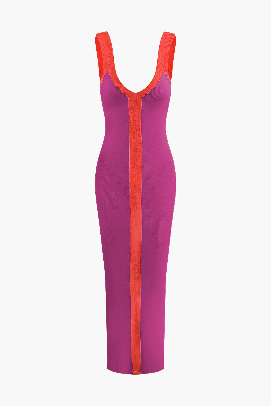 Colorblock V-Neck Knit Split Maxi Dress - Y2K Aesthetic Fashion for Effortless Style Colorblock V-Neck Knit Split Maxi Dress - Y2K Aesthetic Fashion for Effortless Style