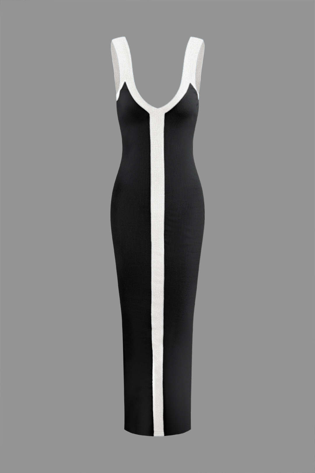 Colorblock V-Neck Knit Split Maxi Dress - Y2K Aesthetic Fashion for Effortless Style Colorblock V-Neck Knit Split Maxi Dress - Y2K Aesthetic Fashion for Effortless Style