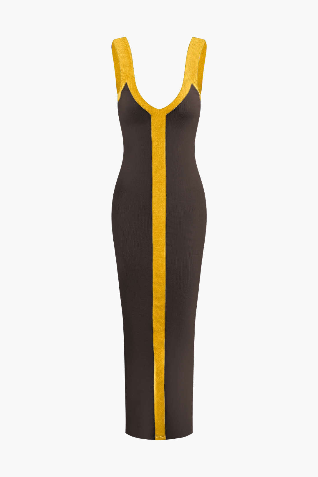 Colorblock V-Neck Knit Split Maxi Dress - Y2K Aesthetic Fashion for Effortless Style Colorblock V-Neck Knit Split Maxi Dress - Y2K Aesthetic Fashion for Effortless Style