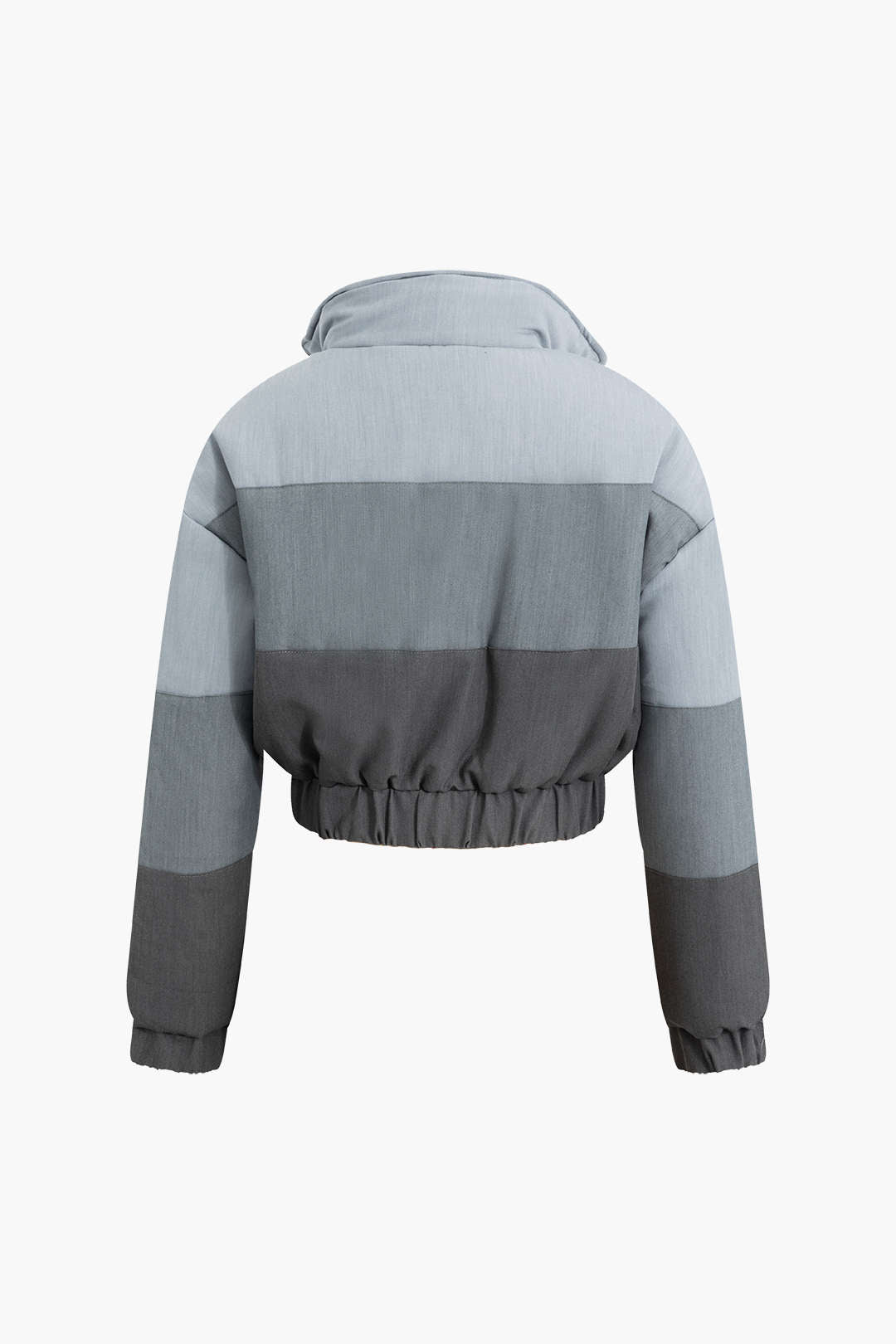 Colorblock Zip-Up Jacket with Elastic Hem and Stand Collar for Y2K Aesthetic Style Colorblock Zip-Up Jacket with Elastic Hem and Stand Collar for Y2K Aesthetic Style