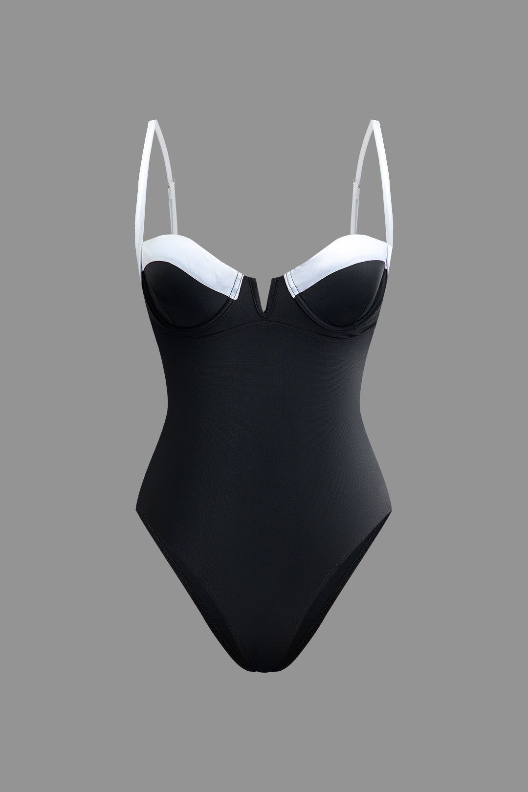 Contrast Knot Cut Out One-Piece Swimsuit - Y2K Aesthetic Swimwear for Trendy Summer Vibes Contrast Knot Cut Out One-Piece Swimsuit - Y2K Aesthetic Swimwear for Trendy Summer Vibes