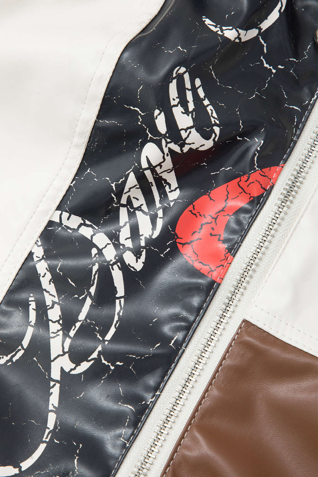 Contrast Letter Print Faux Leather Strapless Top - Y2K Aesthetic Fashion Statement Contrast Letter Print Faux Leather Strapless Top - Y2K Aesthetic Fashion Statement