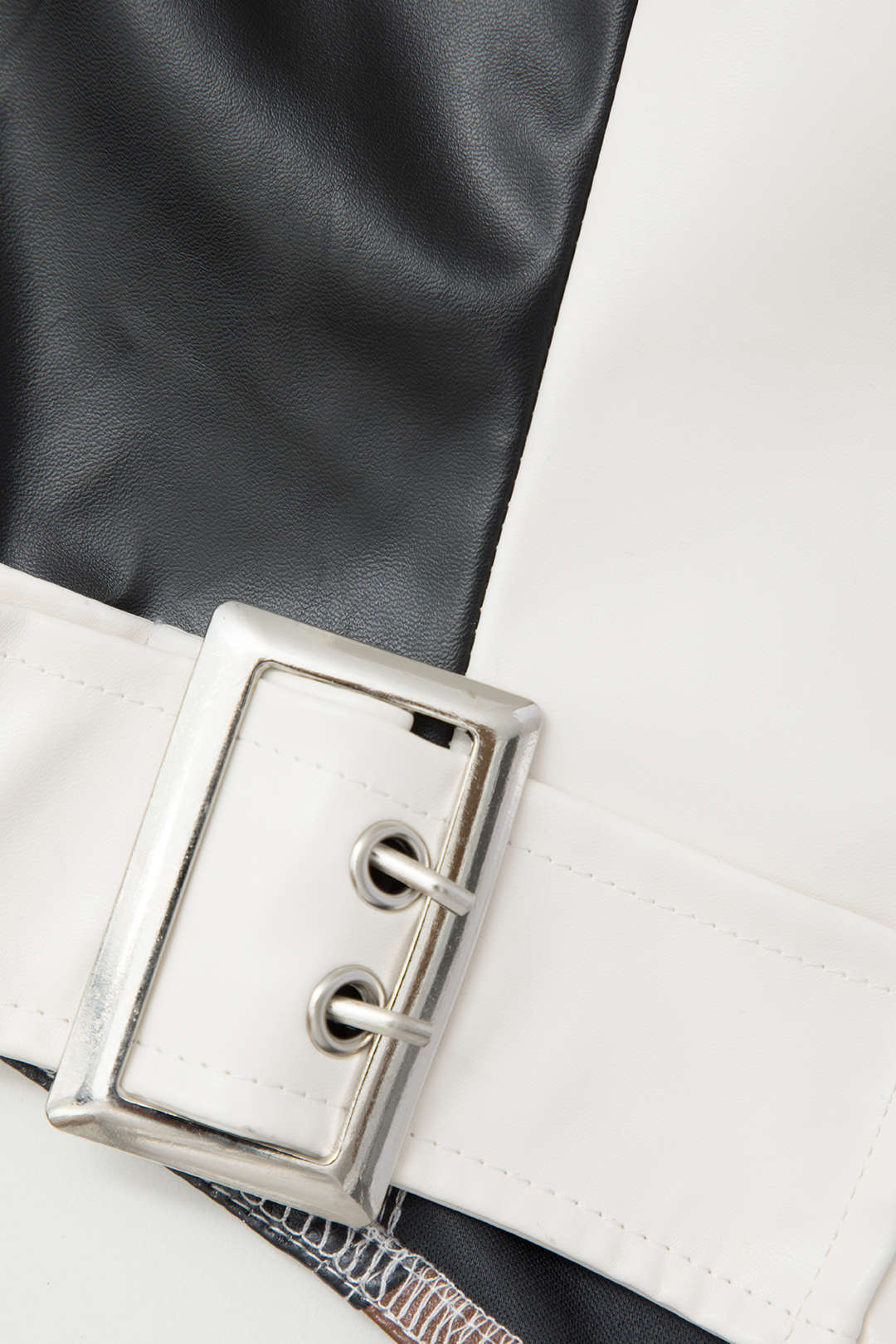 Contrast Letter Print Faux Leather Strapless Top - Y2K Aesthetic Fashion Statement Contrast Letter Print Faux Leather Strapless Top - Y2K Aesthetic Fashion Statement