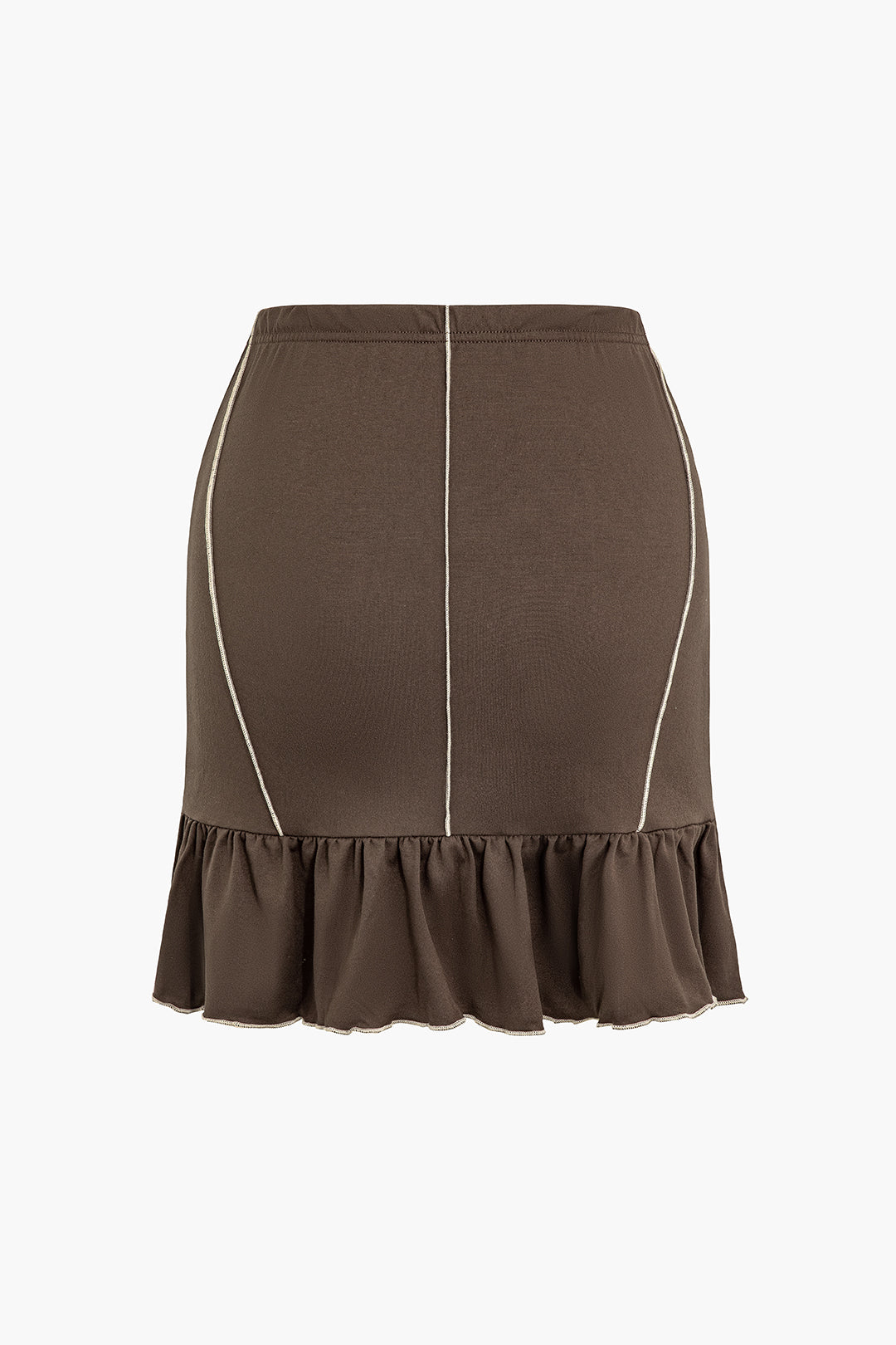 Contrast Stitching Off-Shoulder Long Sleeve Top with Ruffle Mini Skirt Set - Y2K Aesthetic Outfit Contrast Stitching Off-Shoulder Long Sleeve Top with Ruffle Mini Skirt Set - Y2K Aesthetic Outfit