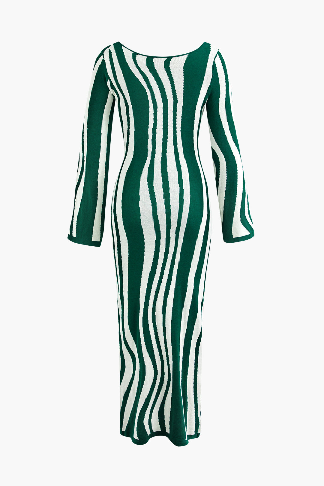 Contrast Stripe Round Neck Knit Maxi Dress - Y2K Aesthetic Fashion for Effortless Style Contrast Stripe Round Neck Knit Maxi Dress - Y2K Aesthetic Fashion for Effortless Style