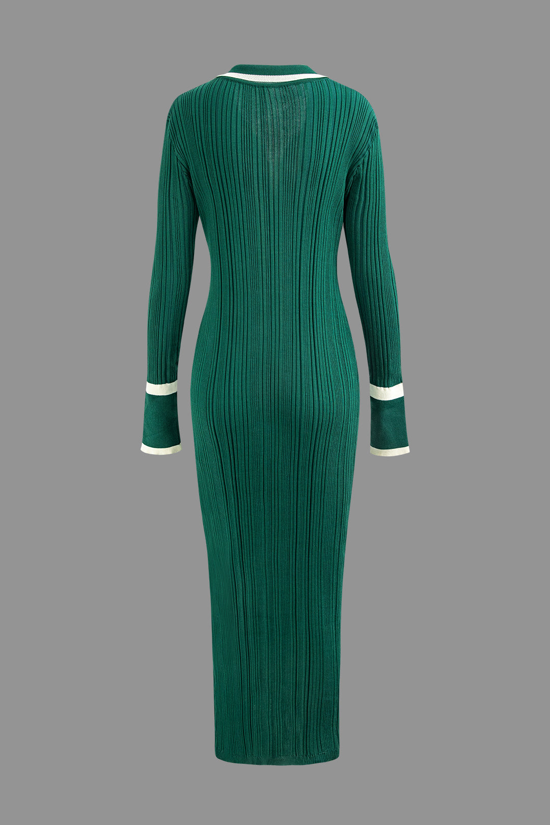 Contrast Trim Knitted Dress - Y2K Aesthetic Button Down Style for Chic Outfits Contrast Trim Knitted Dress - Y2K Aesthetic Button Down Style for Chic Outfits