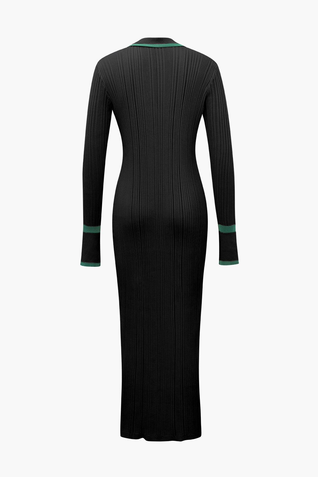 Contrast Trim Knitted Dress - Y2K Aesthetic Button Down Style for Chic Outfits Contrast Trim Knitted Dress - Y2K Aesthetic Button Down Style for Chic Outfits