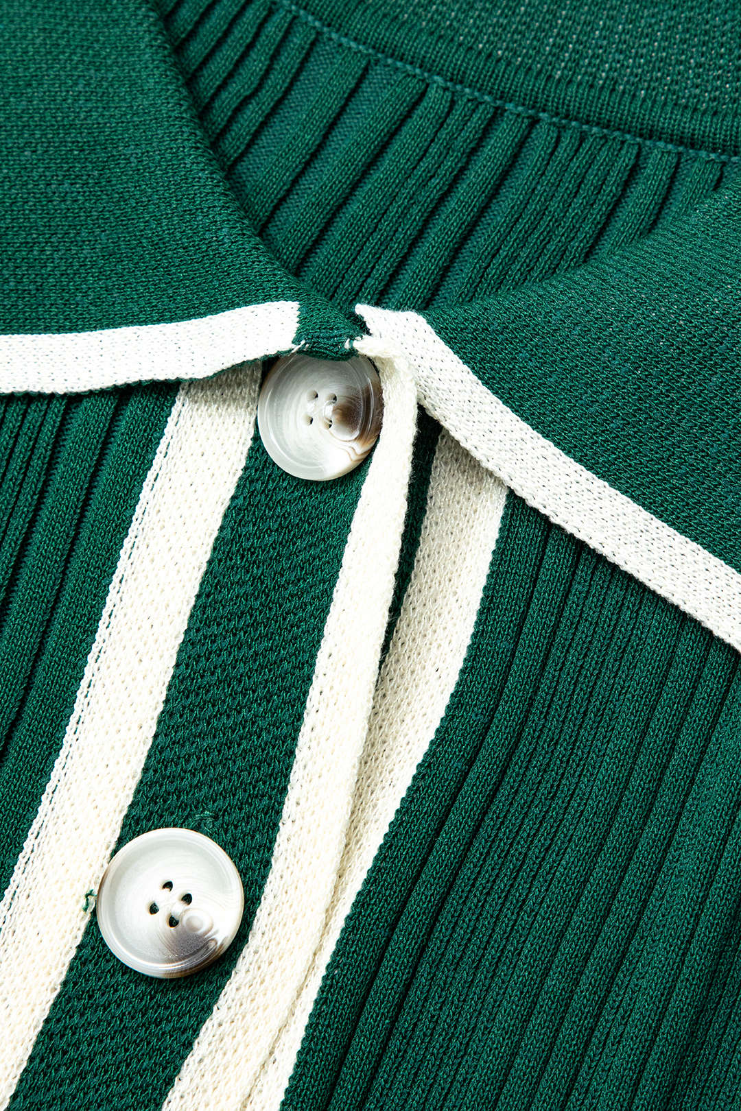 Contrast Trim Knitted Dress - Y2K Aesthetic Button Down Style for Chic Outfits Contrast Trim Knitted Dress - Y2K Aesthetic Button Down Style for Chic Outfits