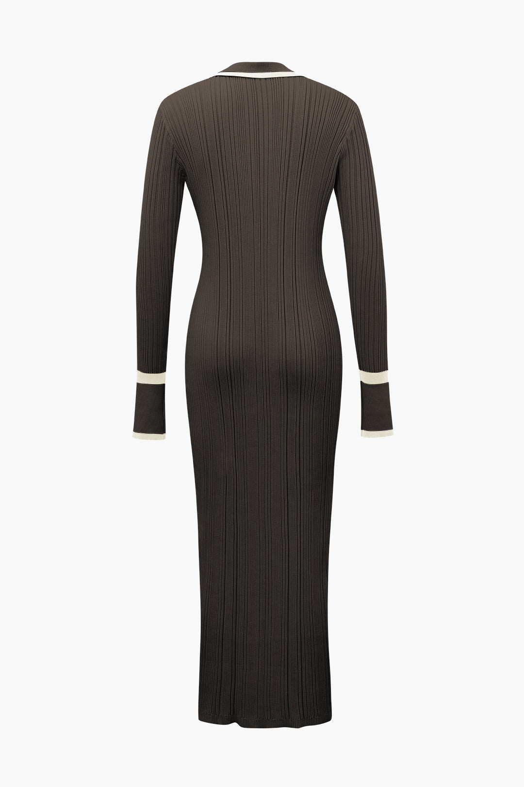 Contrast Trim Knitted Dress - Y2K Aesthetic Button Down Style for Chic Outfits Contrast Trim Knitted Dress - Y2K Aesthetic Button Down Style for Chic Outfits