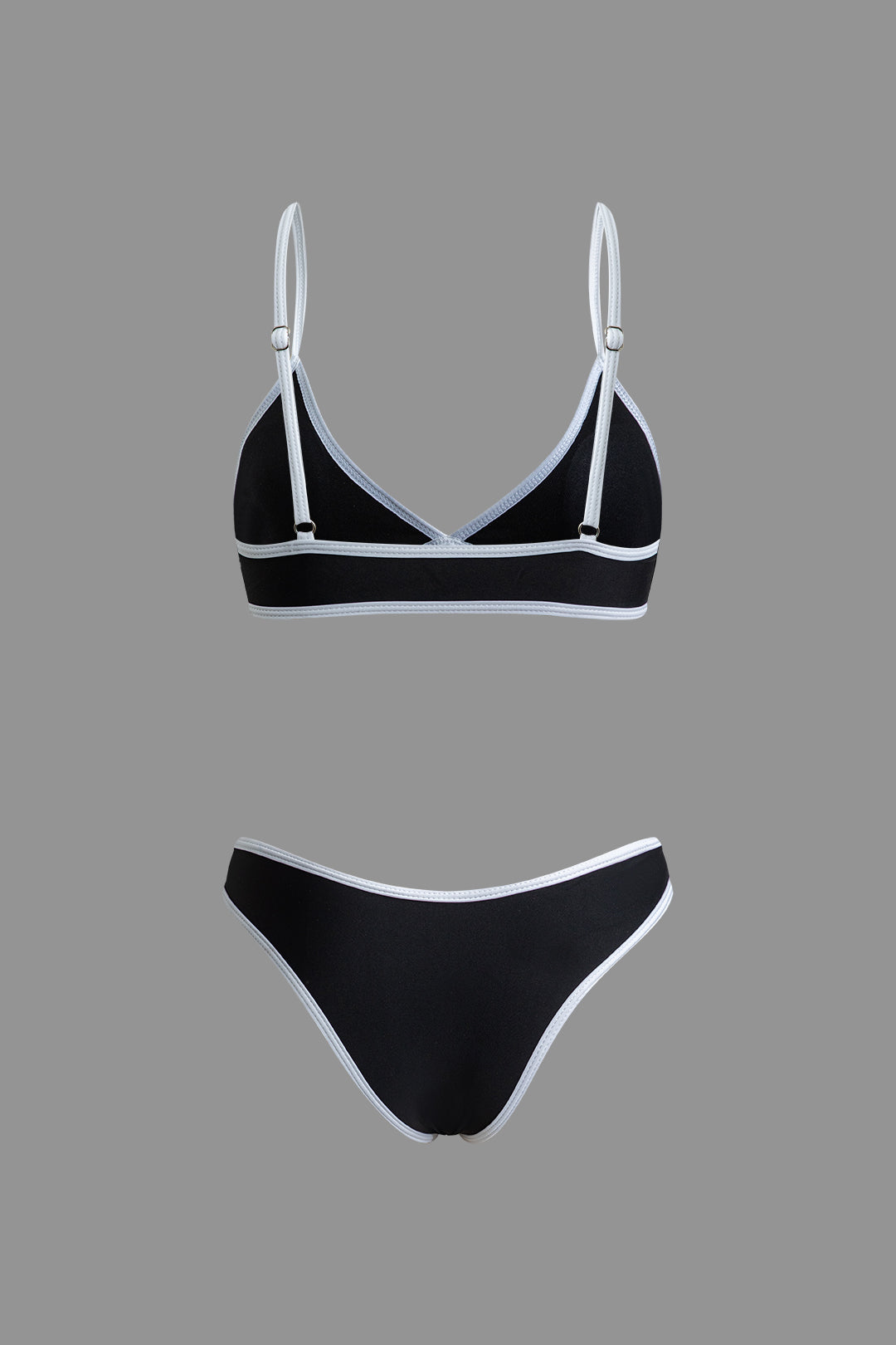 Contrast Trim Y2K Bikini Set - Cute Retro Swimwear for Coquette and Grunge Aesthetics Contrast Trim Y2K Bikini Set - Cute Retro Swimwear for Coquette and Grunge Aesthetics