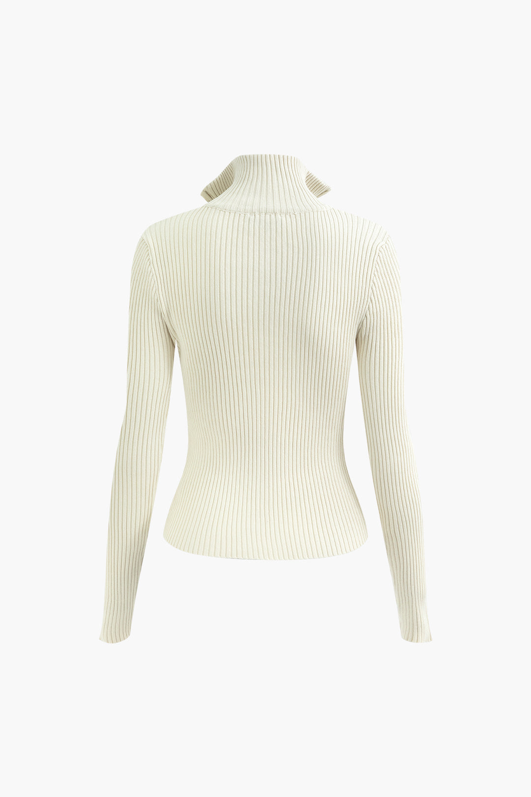 Coquette Aesthetic Collar Zipper Rib Knit Cardigan - Y2K Fashion Essential for Cute Outfits