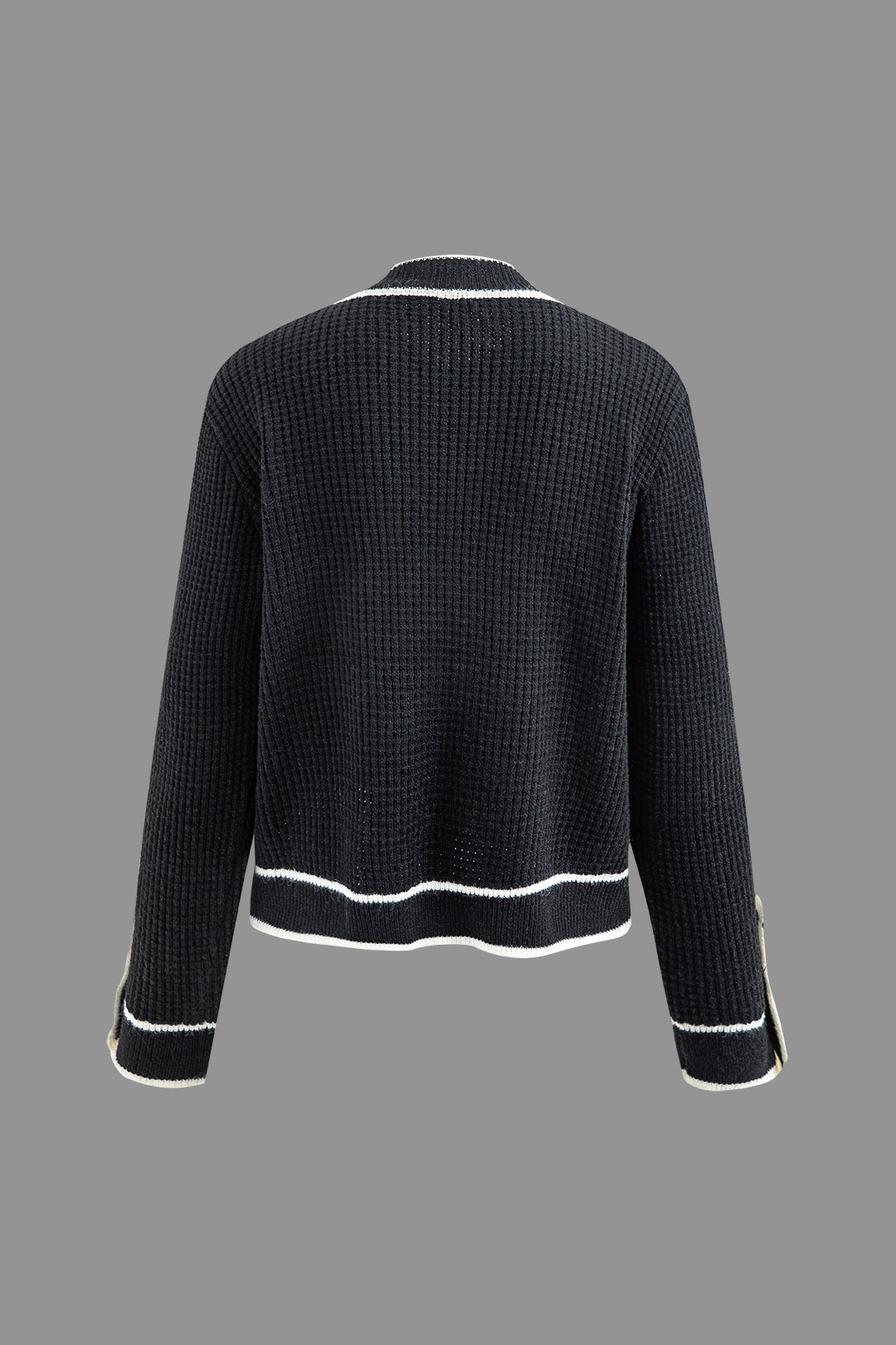 Coquette Aesthetic Contrast Button Up Long Sleeve Knit Cardigan for Y2K Fashion Lovers