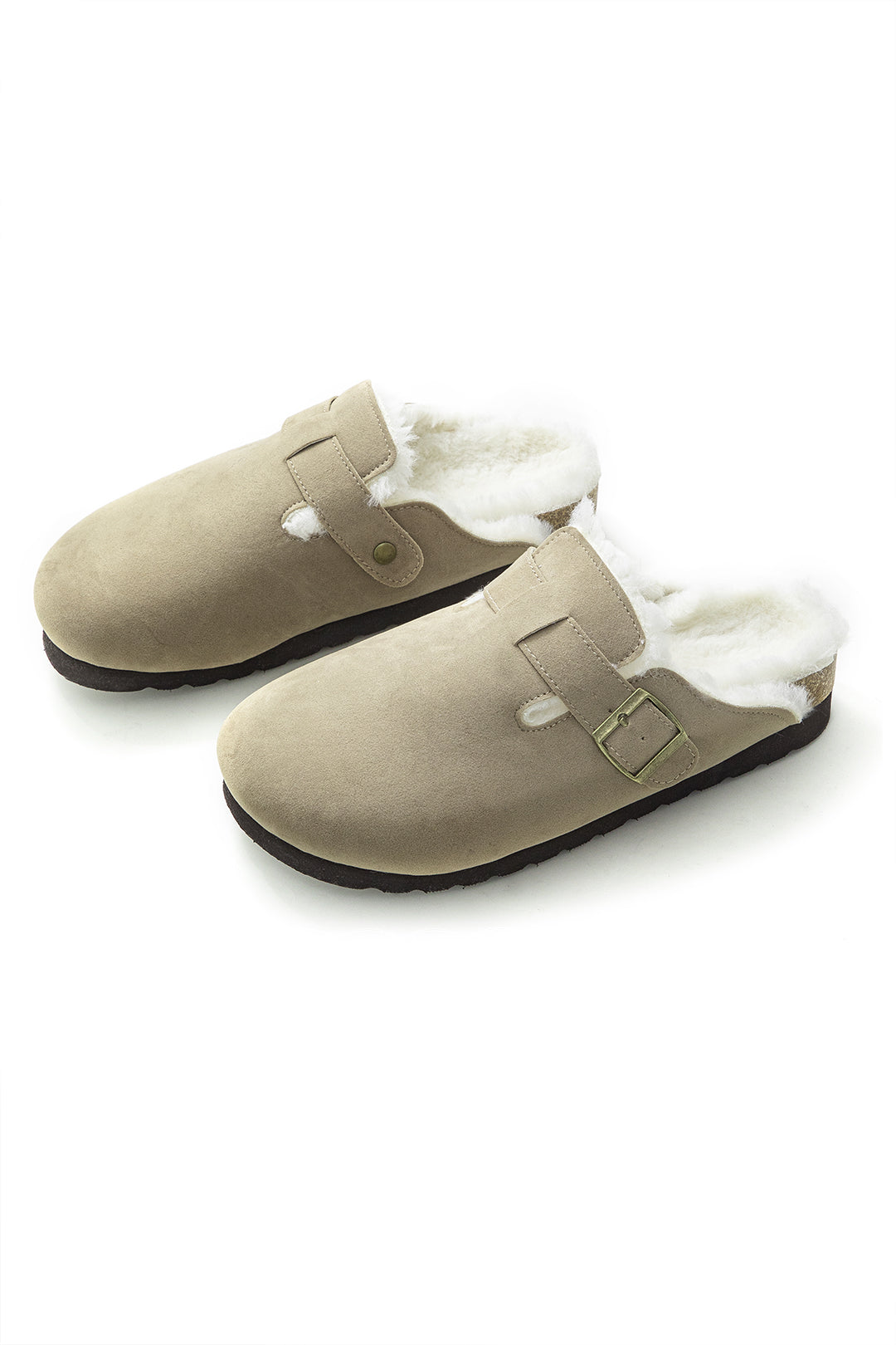 Coquette Aesthetic Faux Fur Suede Buckle Slippers for Y2K Fashion Lovers