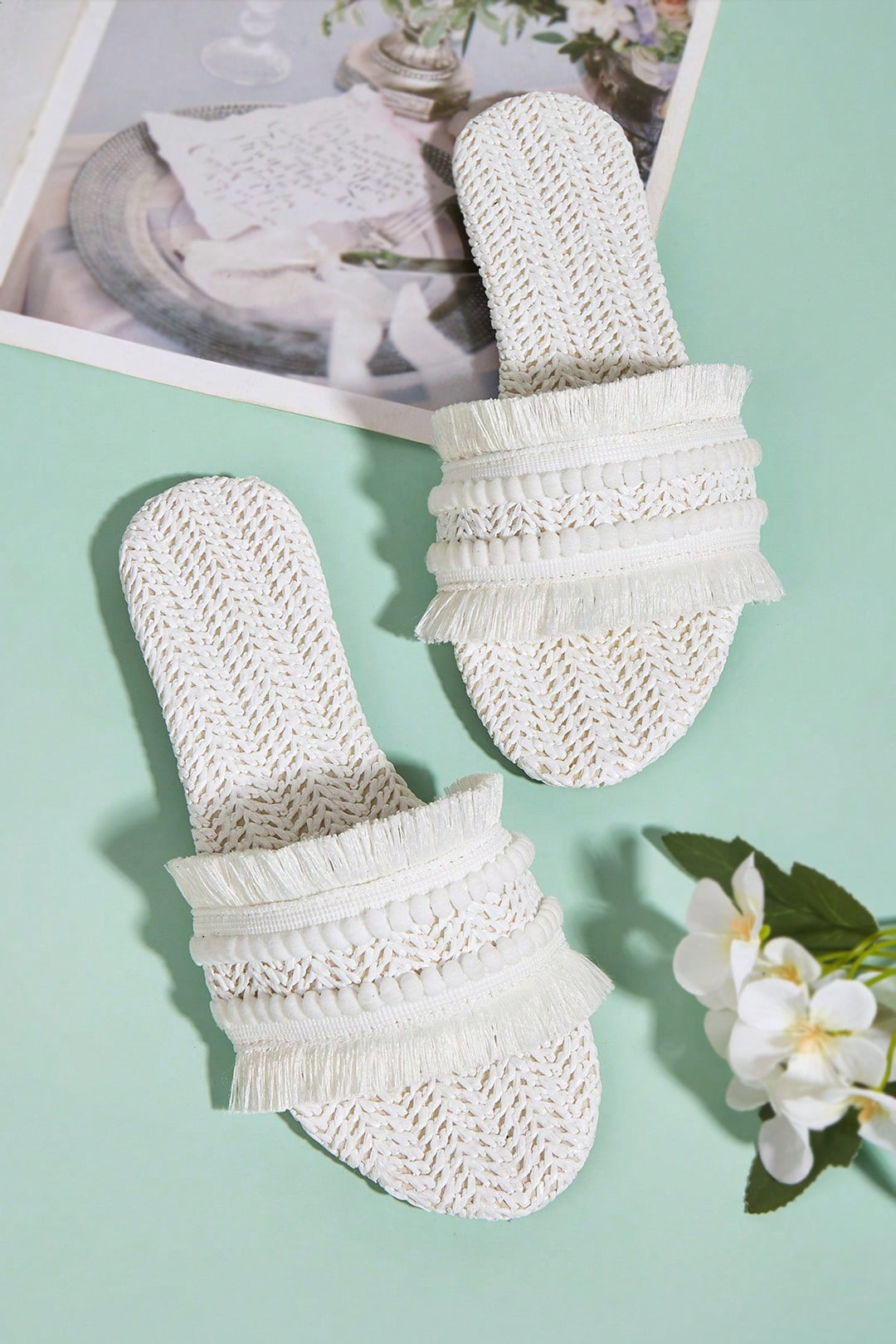 Coquette Aesthetic Fringe Slippers for Y2K Fashion Lovers - Cute and Comfy Footwear Coquette Aesthetic Fringe Slippers for Y2K Fashion Lovers - Cute and Comfy Footwear