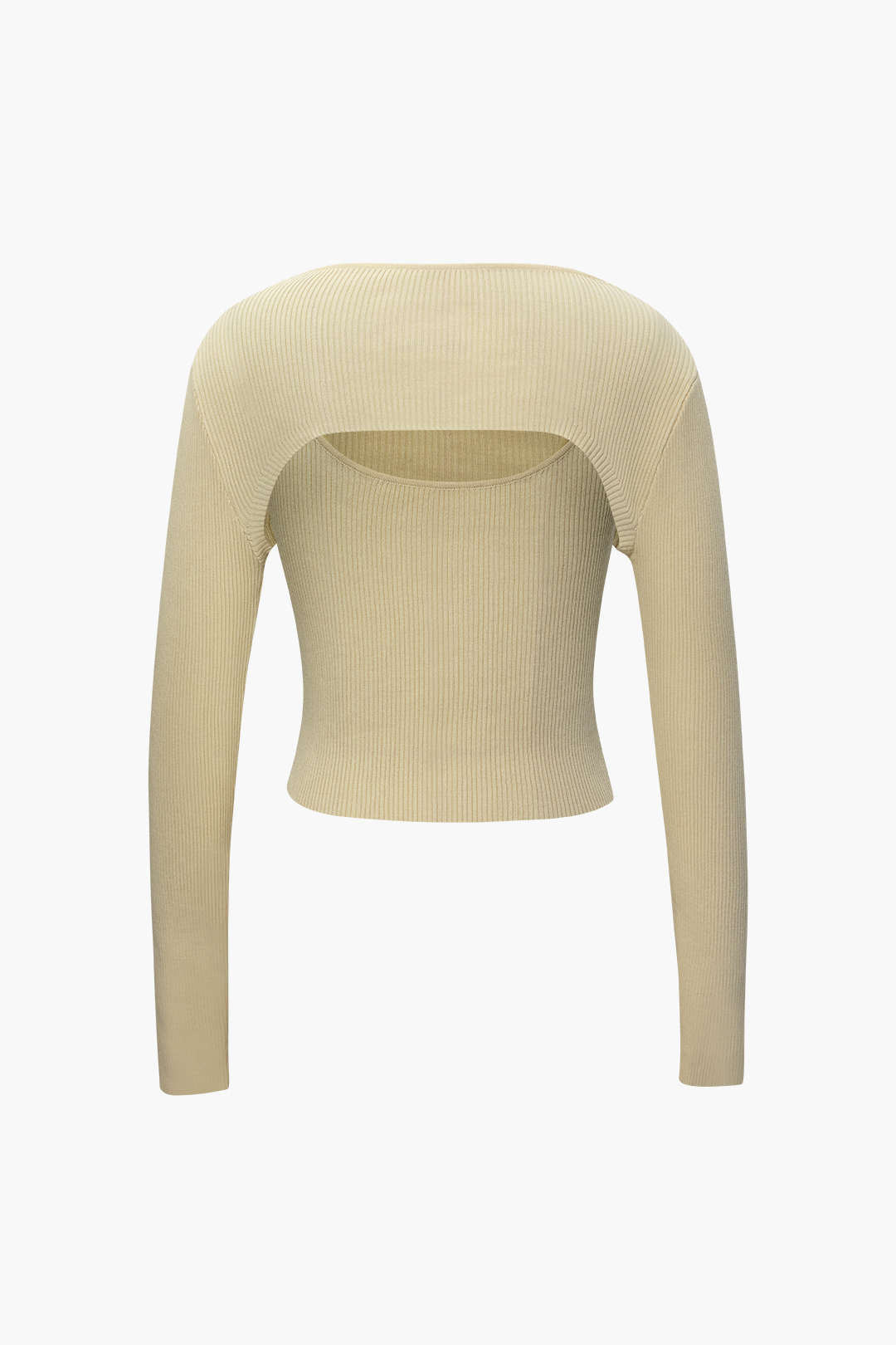 Coquette Aesthetic Solid Knit Cami Top with Long Sleeve Shrug Set for Y2K Fashion Coquette Aesthetic Solid Knit Cami Top with Long Sleeve Shrug Set for Y2K Fashion