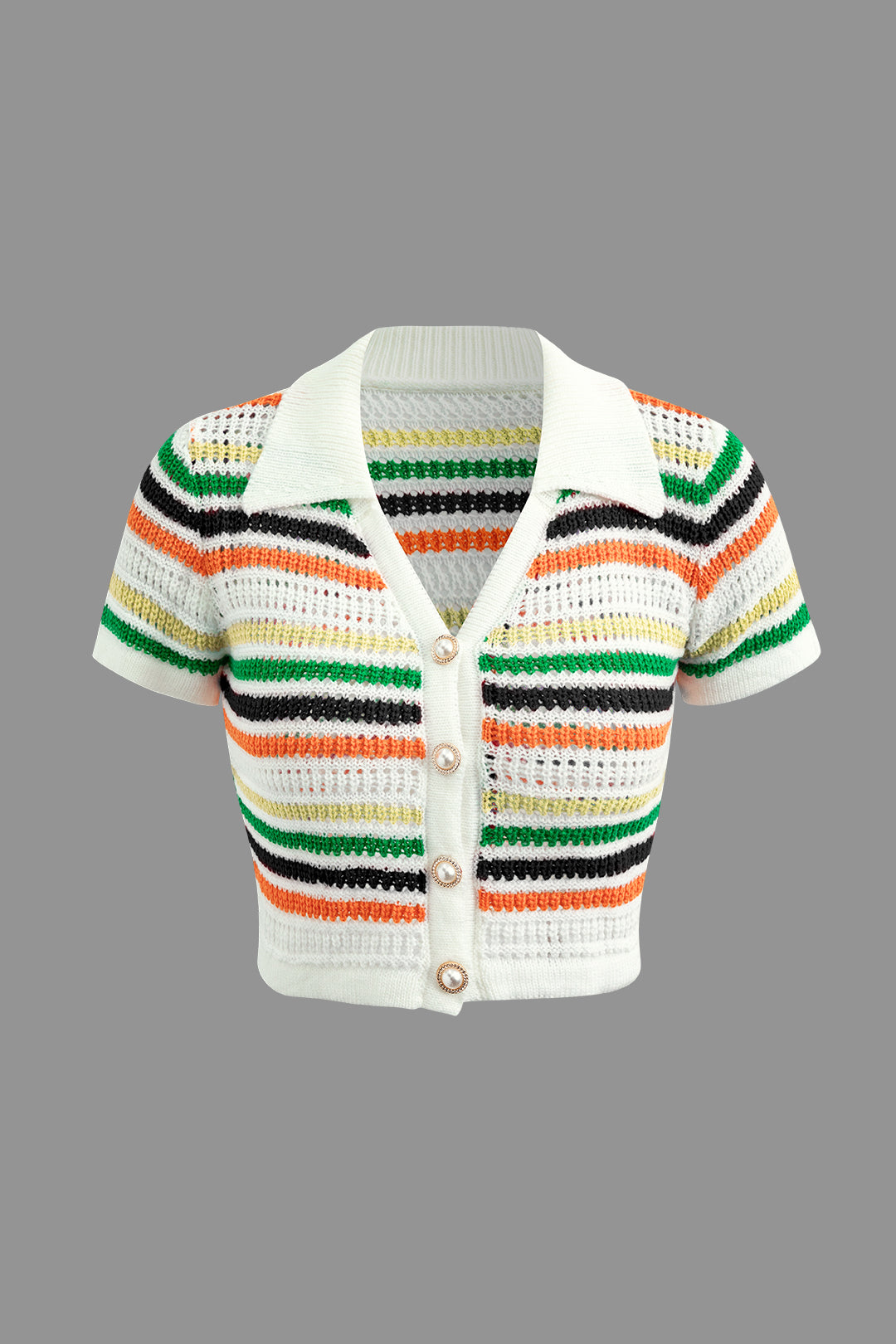 Coquette Aesthetic Stripe Knit Pearl Button Collar Top & Shorts Set for Y2K Fashion Coquette Aesthetic Stripe Knit Pearl Button Collar Top & Shorts Set for Y2K Fashion