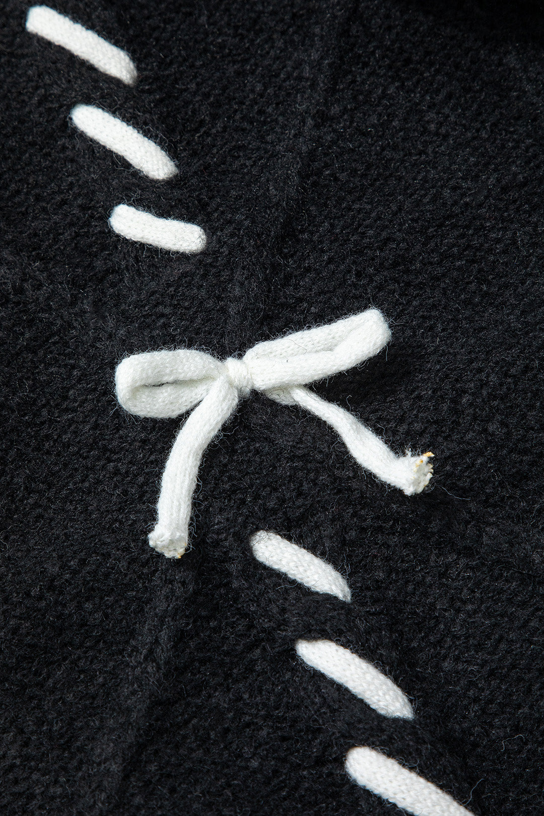 Coquette Aesthetic Whipstitch Bow Tie Knit Sweater - Y2K Fashion Cute Top for Fall Coquette Aesthetic Whipstitch Bow Tie Knit Sweater - Y2K Fashion Cute Top for Fall