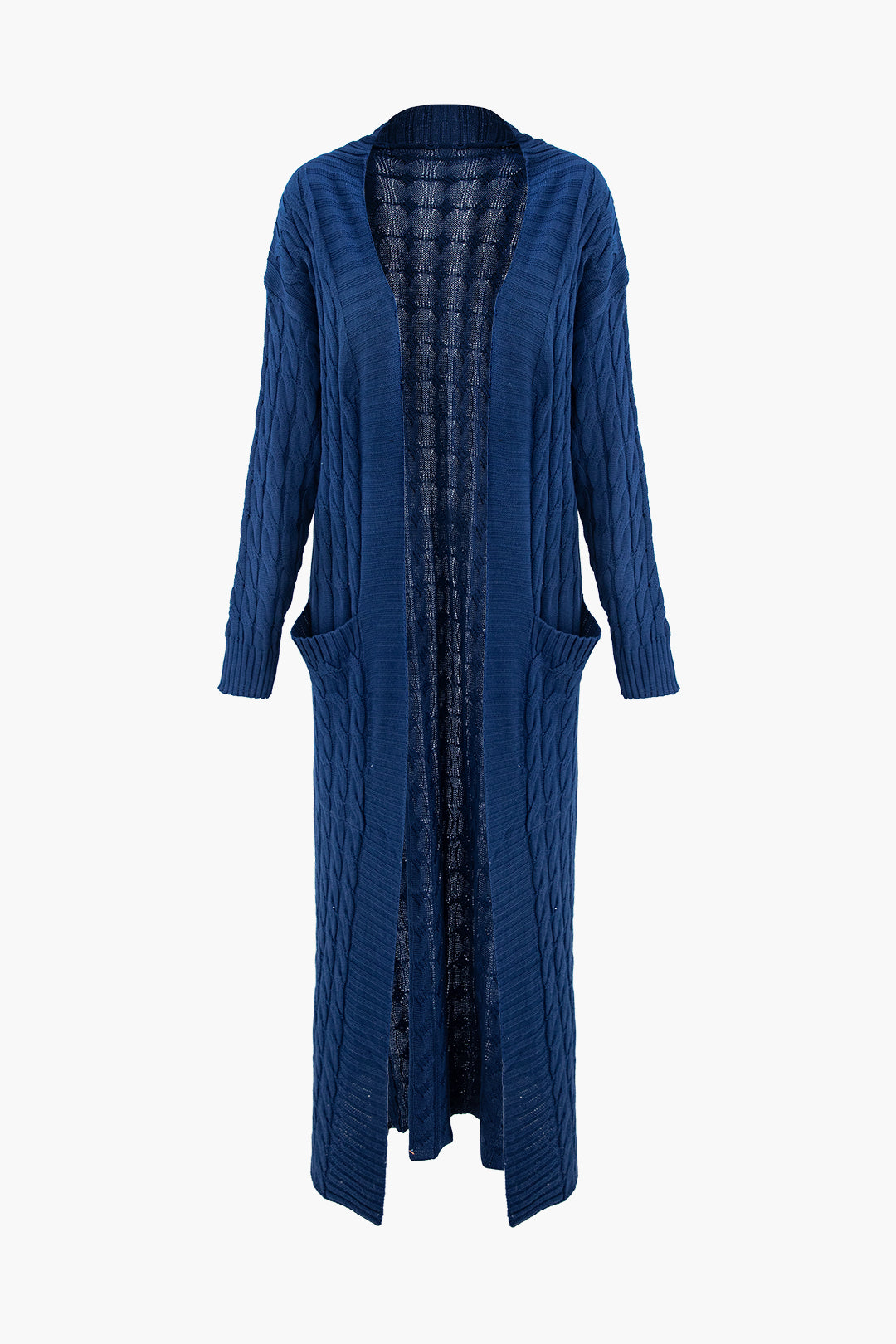 Cozy Cable Knit Pocket Cardigan for Y2K Aesthetic and Grunge Style Outfits