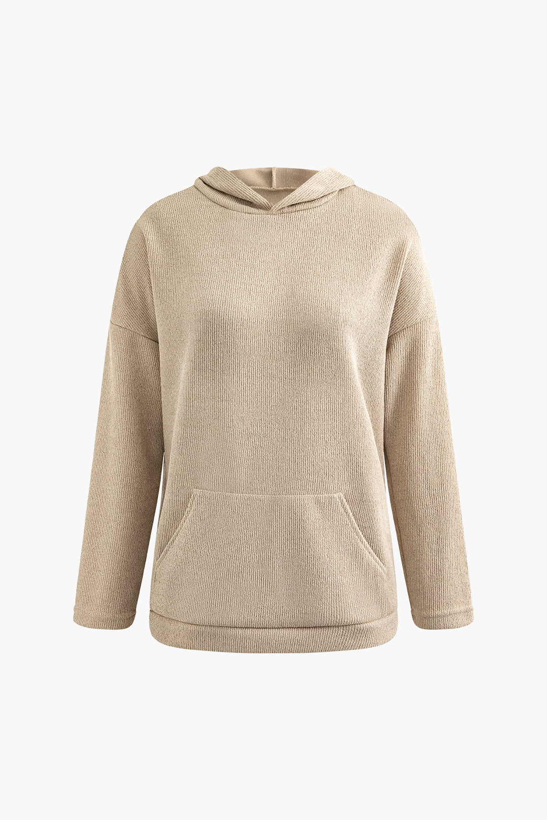 Cozy Hooded Knit Top and Drawstring Waist Pants Set for Y2K Aesthetic Outfits