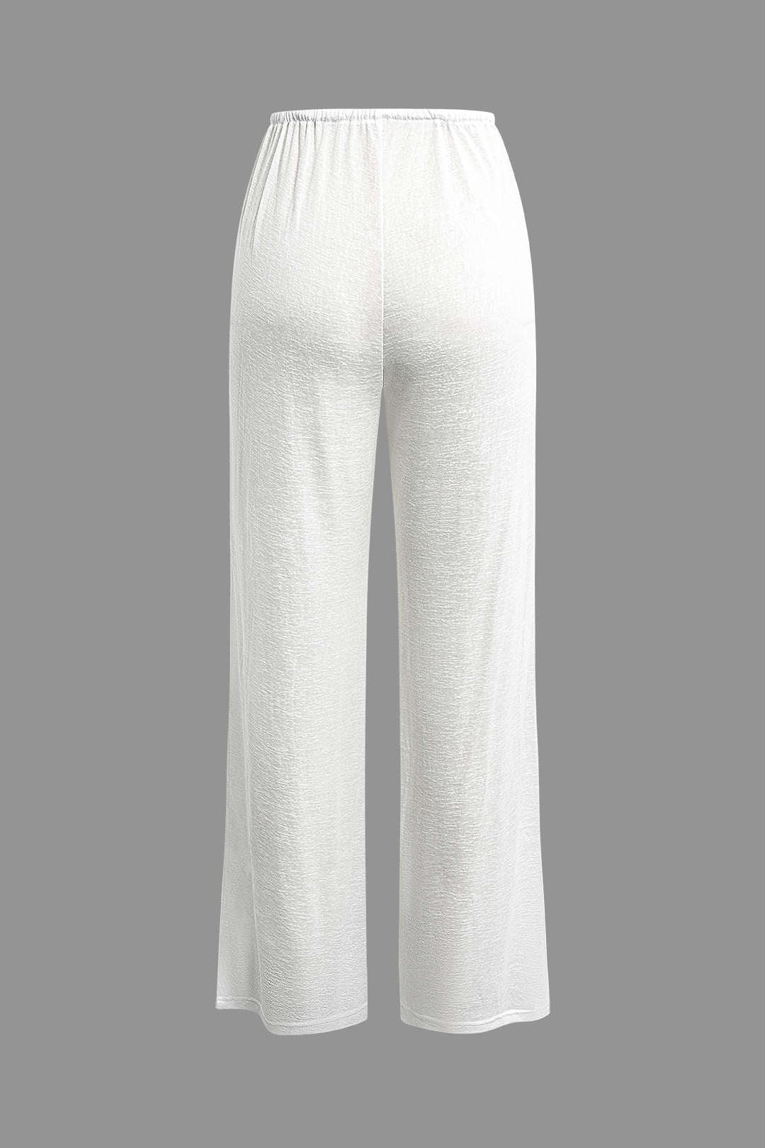 Cozy Solid Crew Neck Long Sleeve Top & Drawstring Straight Leg Pants Set for Y2K Aesthetic Cozy Solid Crew Neck Long Sleeve Top & Drawstring Straight Leg Pants Set for Y2K Aesthetic