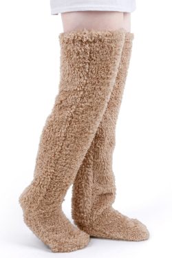 Cozy Solid Thigh High Stockings for Y2K Fashion and Aesthetic Outfits